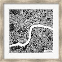 Framed London Map Black