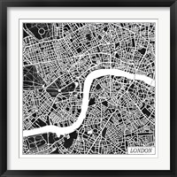 Framed 'London Map Black' border=