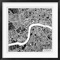 Framed London Map Black