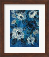 Framed Loose Flowers on Blue II