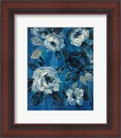 Framed Loose Flowers on Blue II