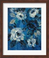 Framed Loose Flowers on Blue II