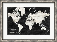 Framed World Map Black