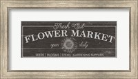 Framed Flower Market I Dark Wood