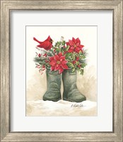 Framed Christmas Lodge Boots