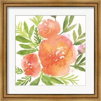 Framed Peachy Floral I