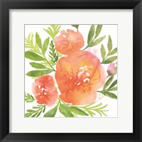 Peachy Floral I Framed Print