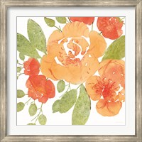 Framed Peachy Floral II