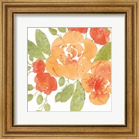 Framed 'Peachy Floral II' border=
