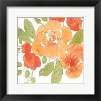 Framed 'Peachy Floral II' border=