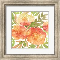 Framed Peachy Floral III
