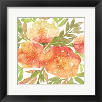 Framed 'Peachy Floral III' border=