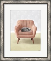 Framed Nap Time Gray Cat