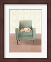 Framed Nap Time Golden Pup