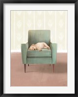 Framed Nap Time Golden Pup