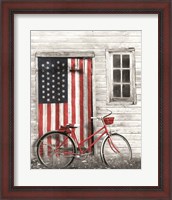 Framed Patriotic Bicycle