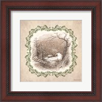 Framed Winter Scene Engraving