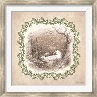 Framed Winter Scene Engraving