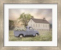 Framed Blue Ford at Barn