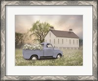 Framed Blue Ford at Barn