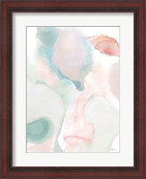 Framed Sage and Pink Abstract I