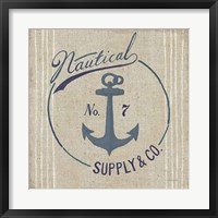 Framed Floursack Nautical IX Burlap