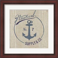 Framed Floursack Nautical IX Burlap