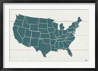 Framed Peace and Lodge USA Map