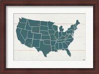 Framed Peace and Lodge USA Map
