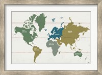Framed Peace and Lodge World Map