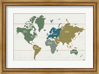Framed Peace and Lodge World Map