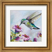 Framed Hummingbird II Florals