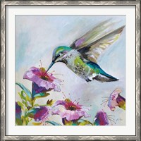Framed Hummingbird II Florals