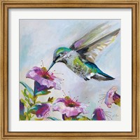 Framed Hummingbird II Florals