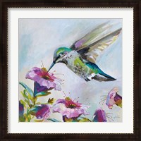 Framed Hummingbird II Florals