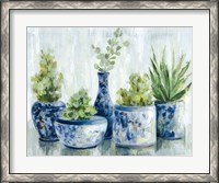 Framed Chinoiserie Plants Bright