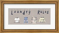 Framed Laundry Rules I Gray