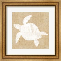 Framed Driftwood Coast III White Burlap