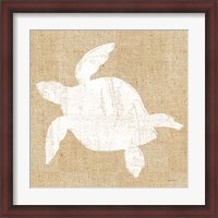 Framed Driftwood Coast III White Burlap