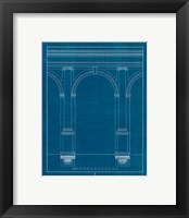 Framed 'Architectural Columns IV Blueprint' border=