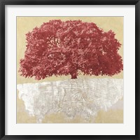 Framed Red Tree on Gold