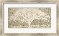 Framed Tree on a Grey Brocade