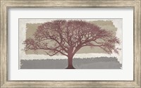 Framed Burgundy Tree on abstract background