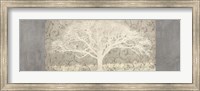 Framed Grey Brocade Panel