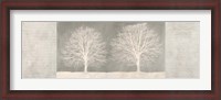 Framed Trees on Grey panel