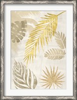 Framed Palm Leaves Gold I