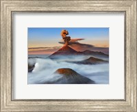 Framed Semeru, Bromo, Batok Volcanoes, Java, Indonesia