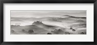 Framed Val d'Orcia panorama, Siena, Tuscany (BW)