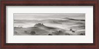 Framed Val d'Orcia panorama, Siena, Tuscany (BW)