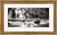 Framed Waterfall in a forest (BW)